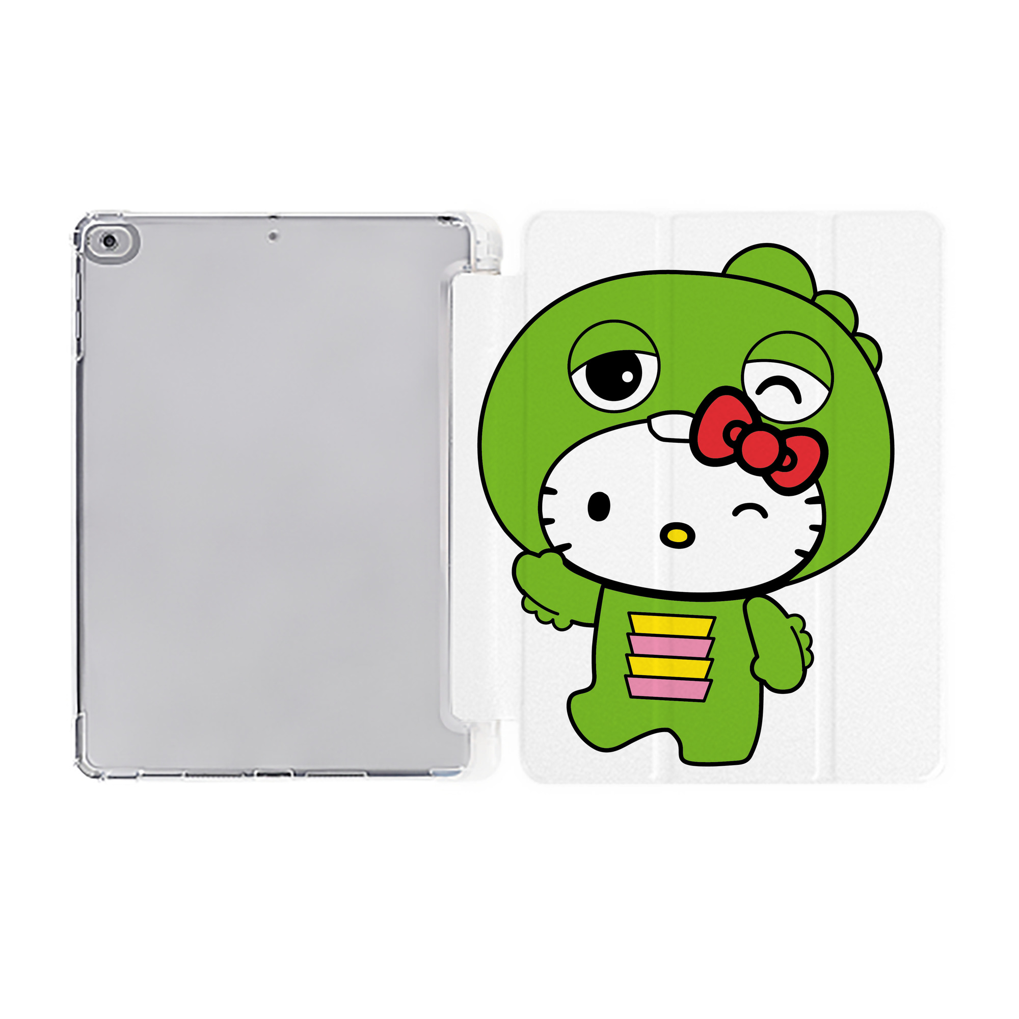 （画像用） Hello Kitty ハローキティ IPad ケース ペン収納付き 三つ折りスタンド PUレザー×シリコン 対応機種9.5/10.5/10.9インチ